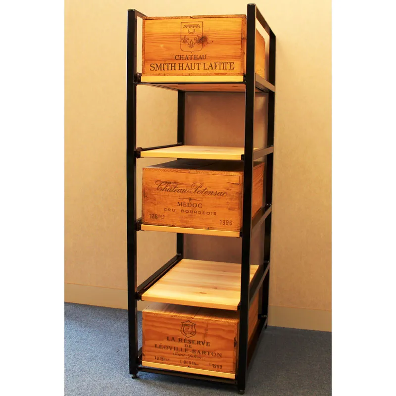 Wine Bottle Case Rack Metal & Wood - 3 Drawer