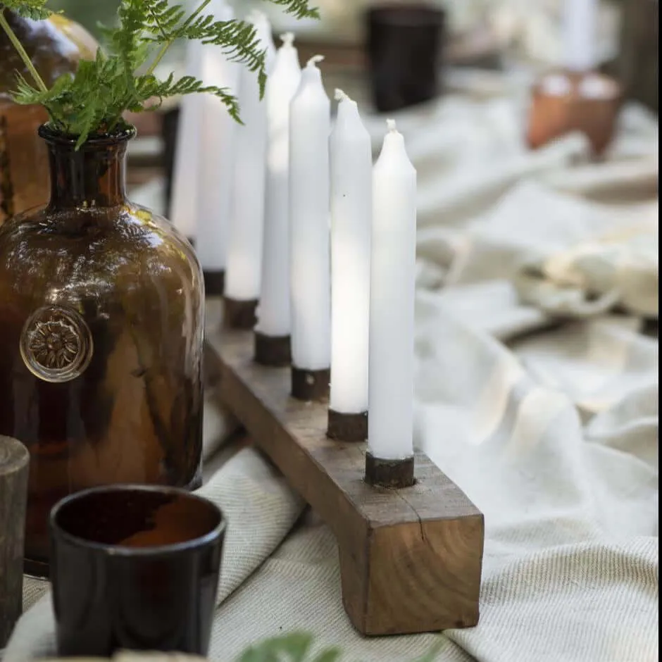 Wooden Candle Holder f/7 Candles